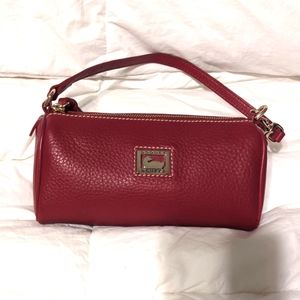 Dooney & Bourke leather mini barrel pouchette wristlet AWL